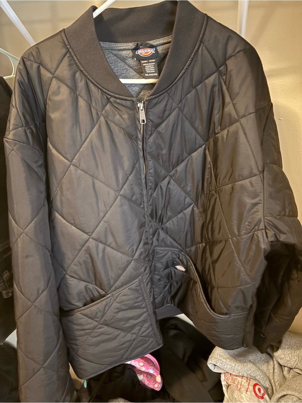 Dickies Black Quilted Bomber Jacket